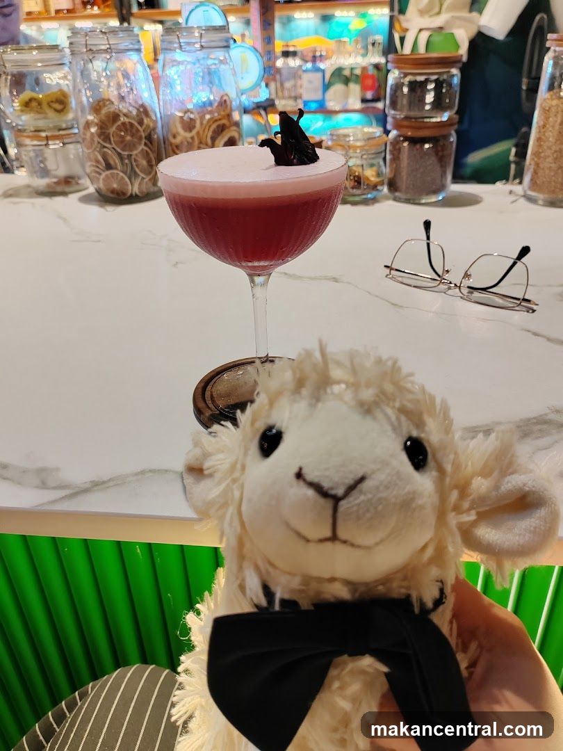 Bar Interior with Drink and Stuffed Toy