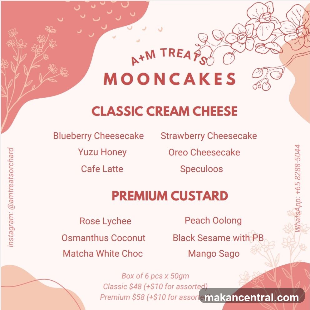 A+M Treats Mooncakes Menu