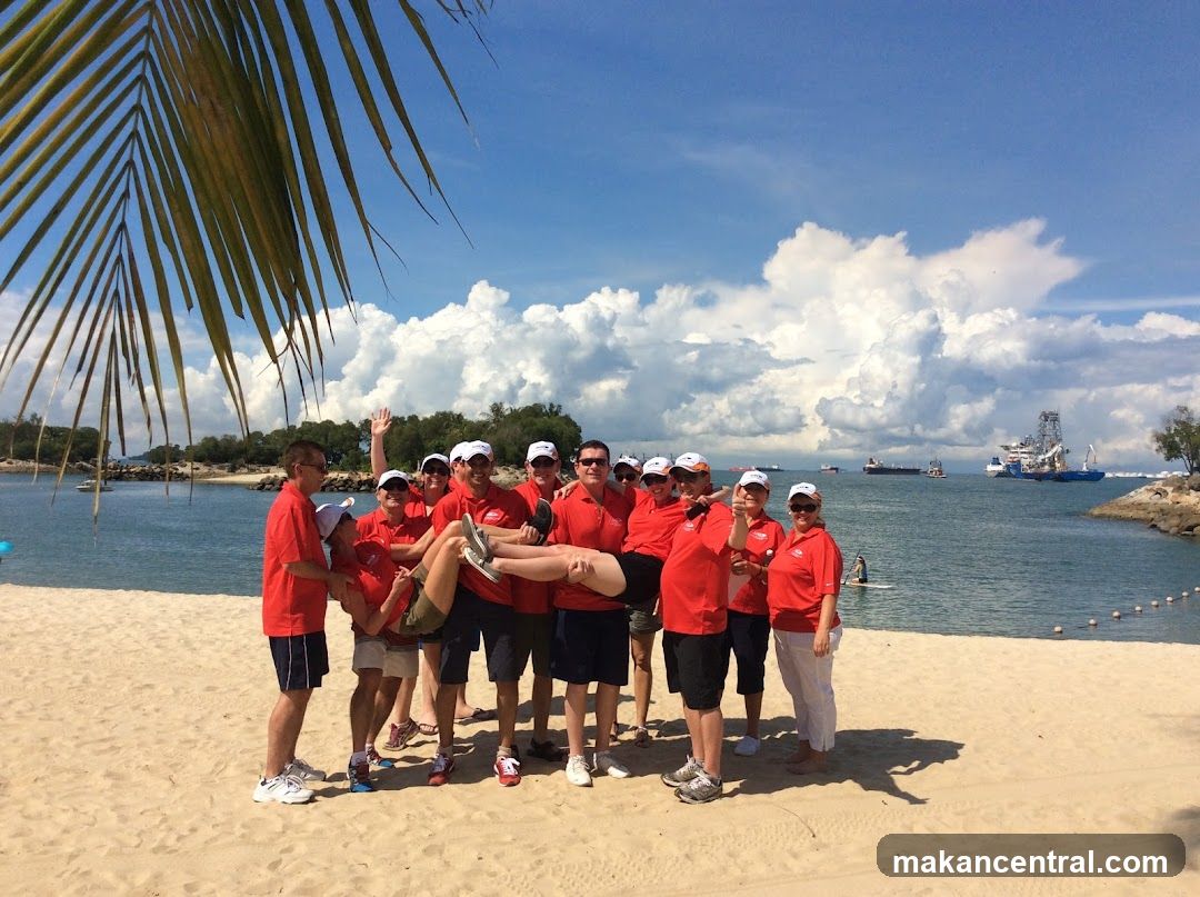 Group photo on beach