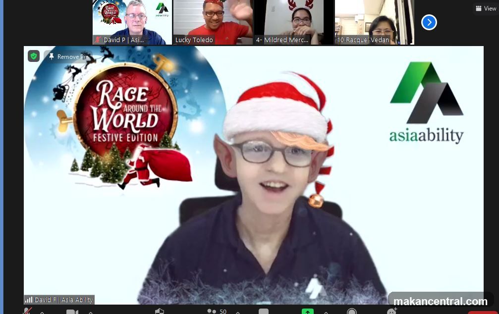 Virtual Meeting with Asia Ability Logo and Race Around the World Festive Edition Theme