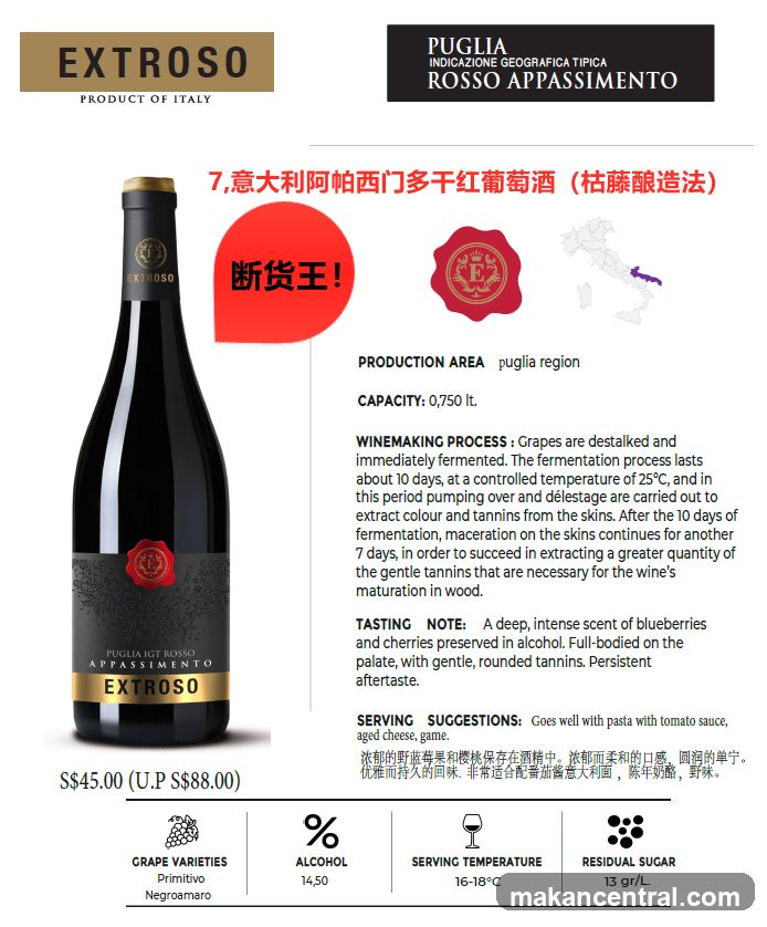 Extroso Puglia IGT Rosso Appassimento Wine Advertisement