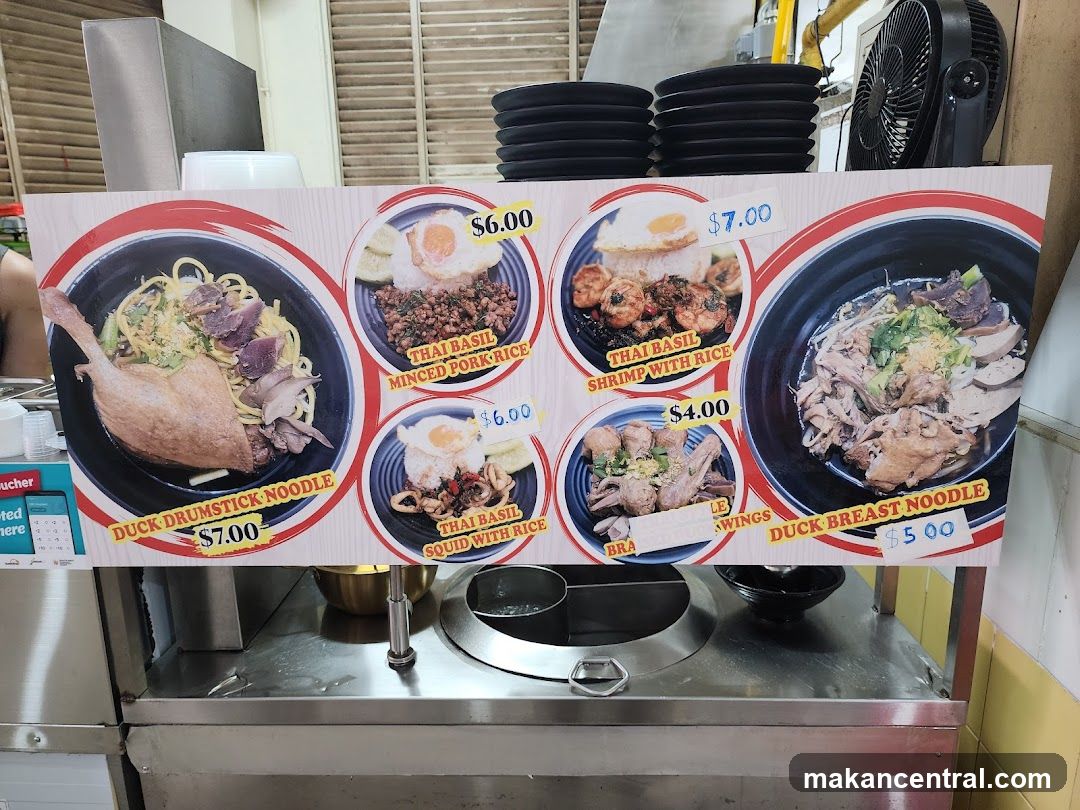 Thai Basil Noodle and Rice Menu Board