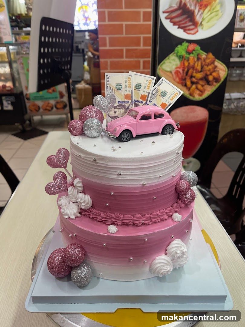 Pink Ombre Cake with Decorations
