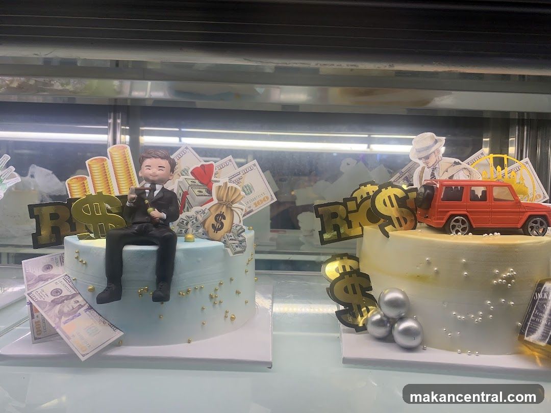 Cakes Displayed in Showcase