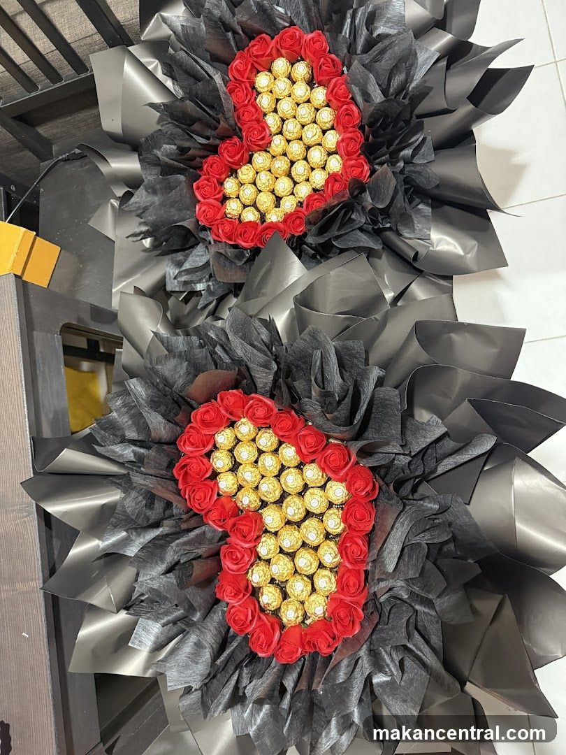 Floral Arrangements with Chocolate Centerpieces