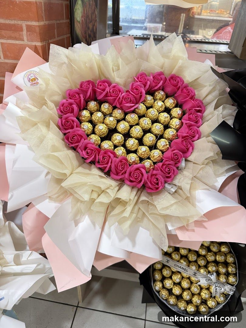 Floral Arrangement with Chocolate Centerpiece