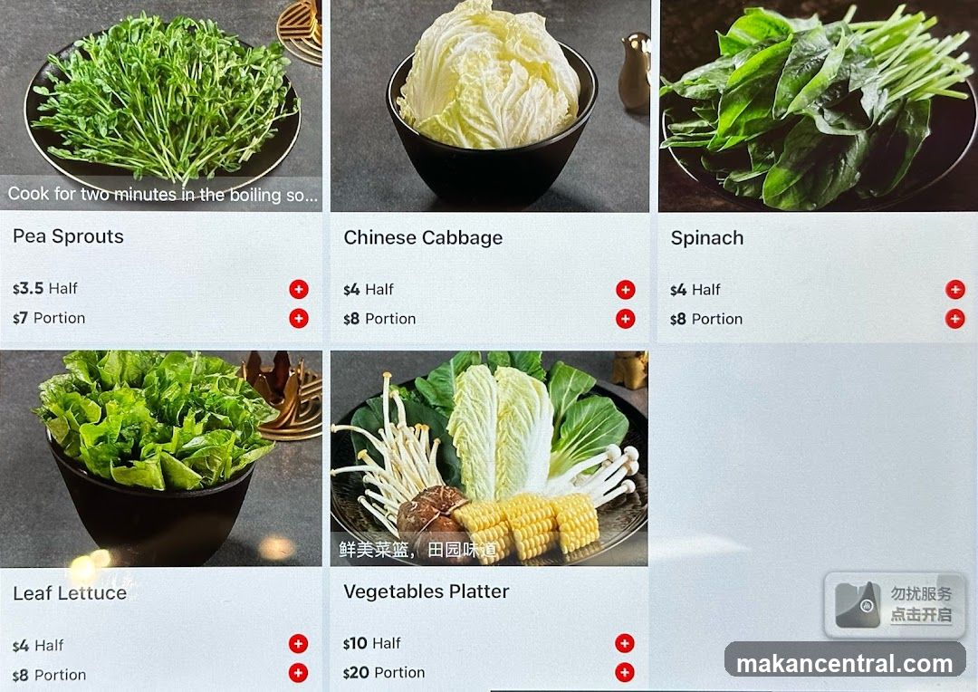 Vegetable Menu