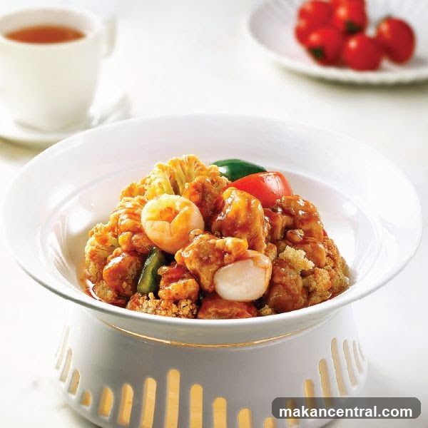Sweet and Sour Dish with Shrimp and Cauliflower