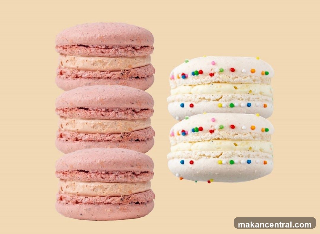 Pink and White Macarons