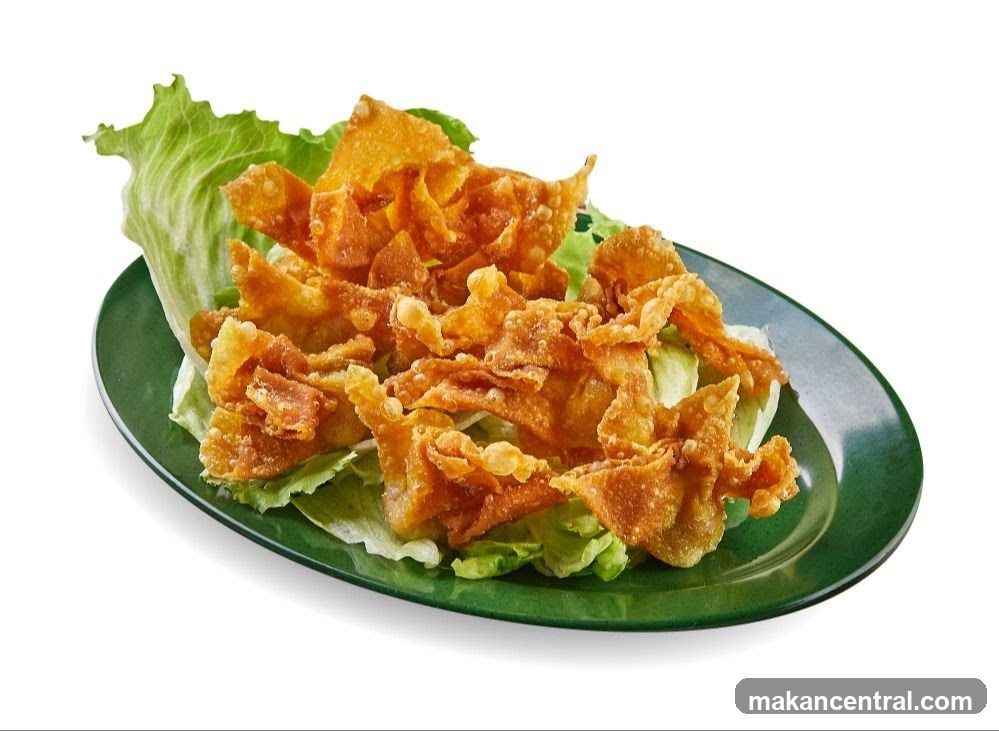 Fried Wontons on Lettuce