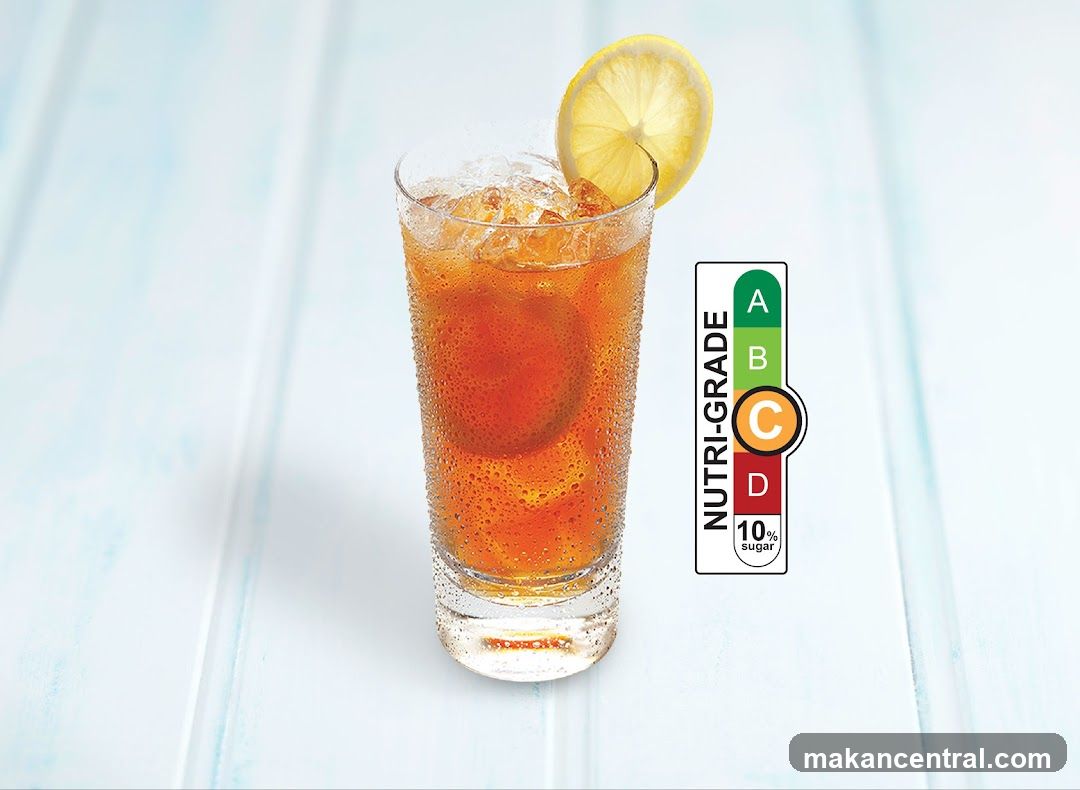 Iced Tea with Lemon and Nutri-Grade Label