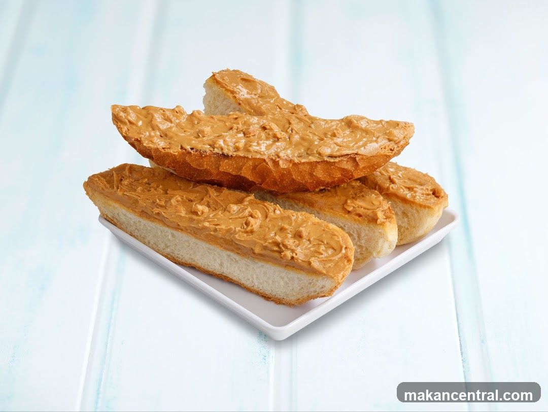 Peanut Butter Baguette Slices