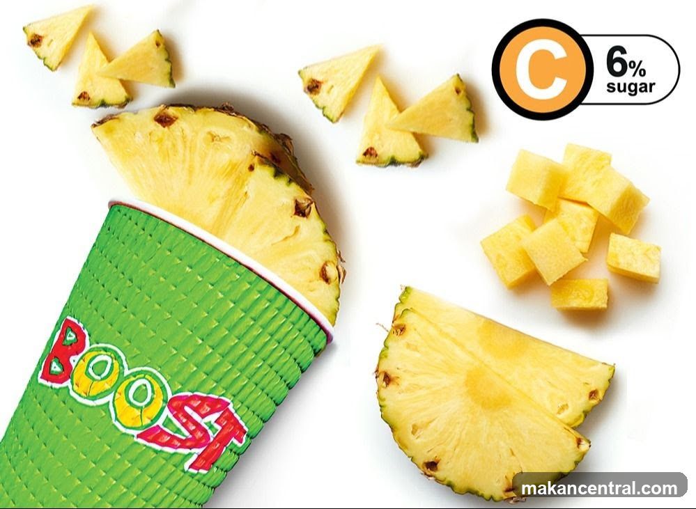 Pineapple Slices and Cubes with a Boost Cup