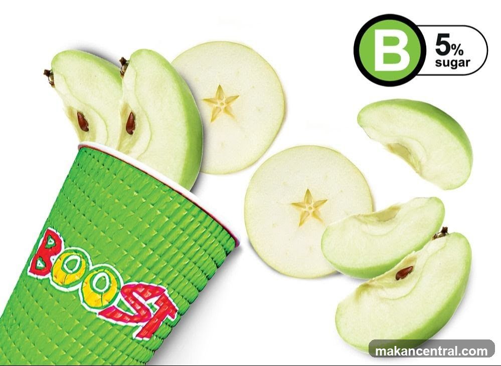 Boost Juice Cup with Apple Slices