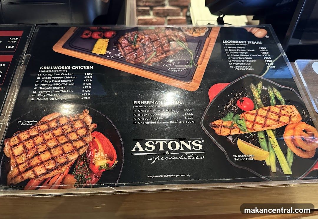 ASTONS Specialities Menu