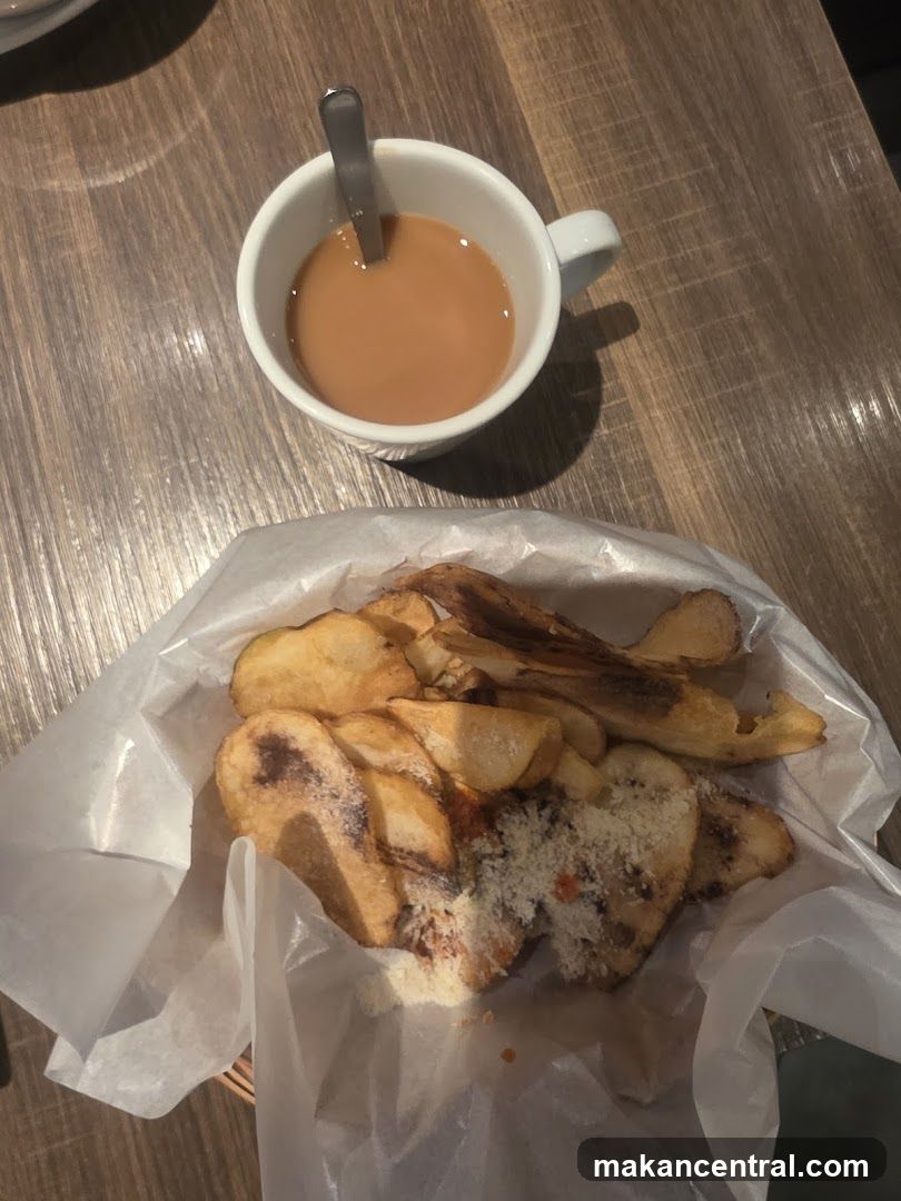 Basket of Fries and a Cup of Tea