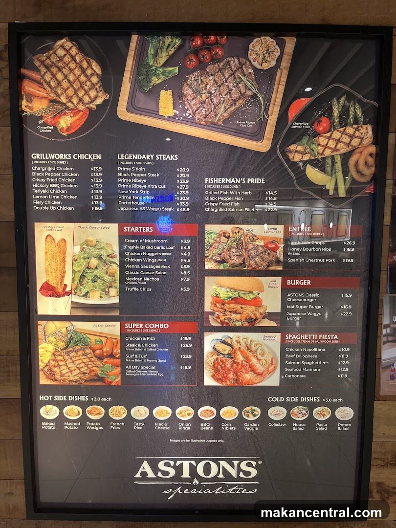 ASTONS Specialities Menu