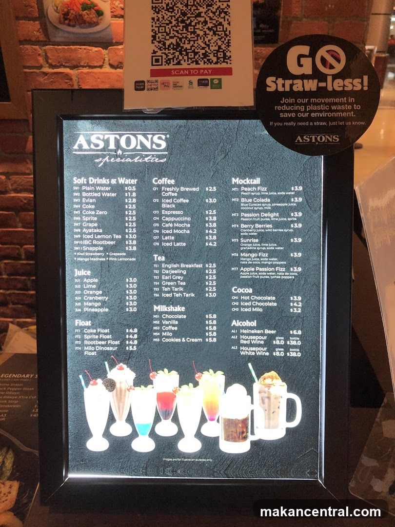 ASTONS Specialties Menu