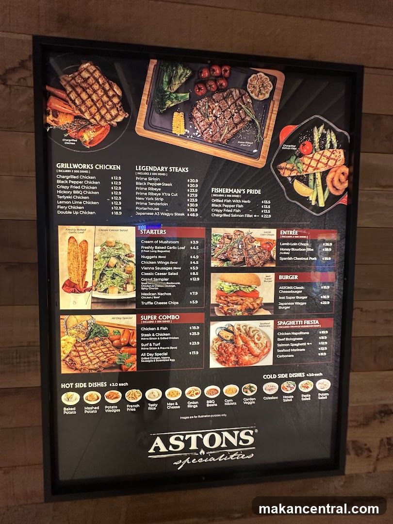 ASTONS Specialities Menu