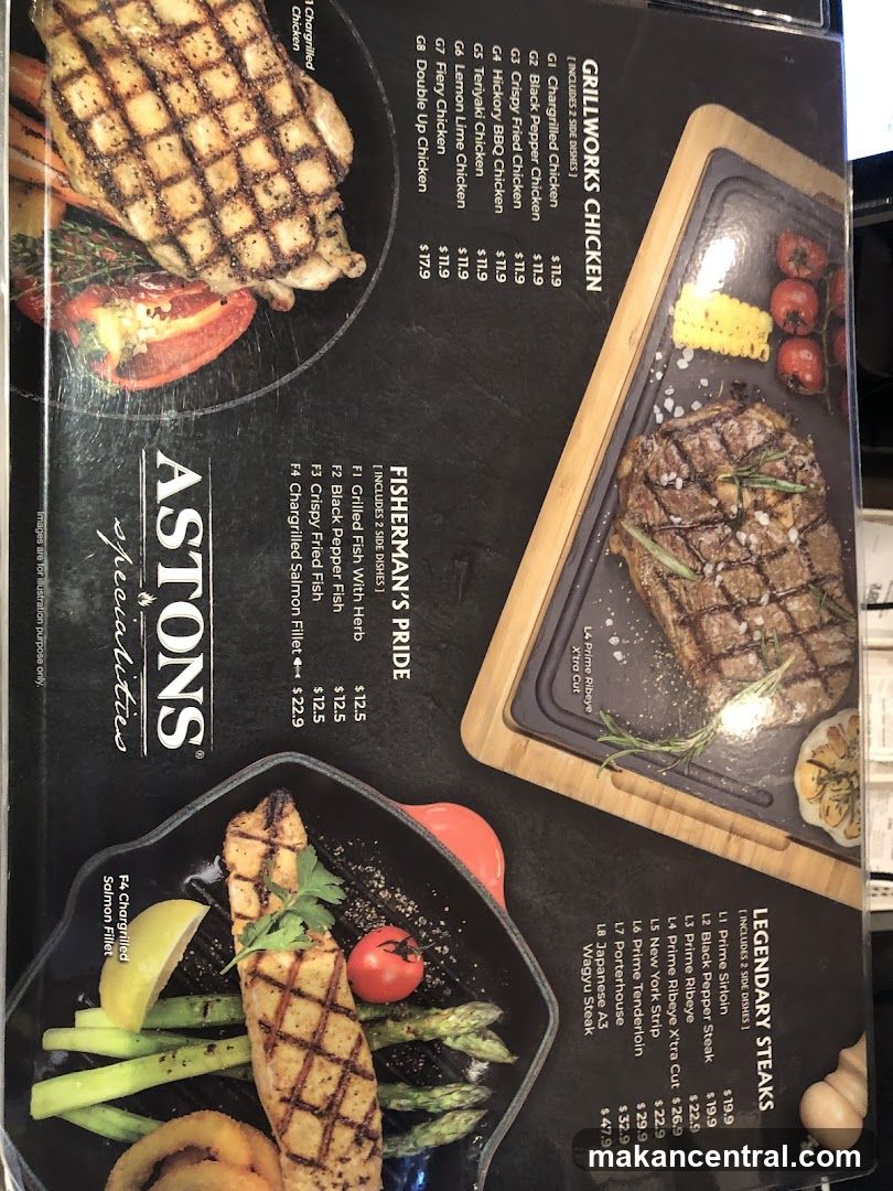 ASTONS Specialities Menu