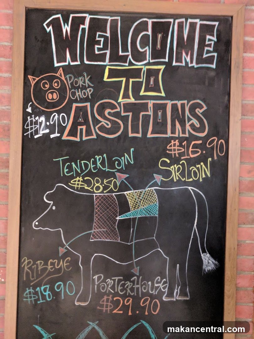 Aston's Menu