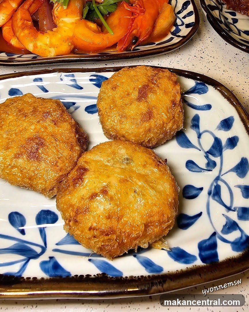Fried Patties and Shrimp