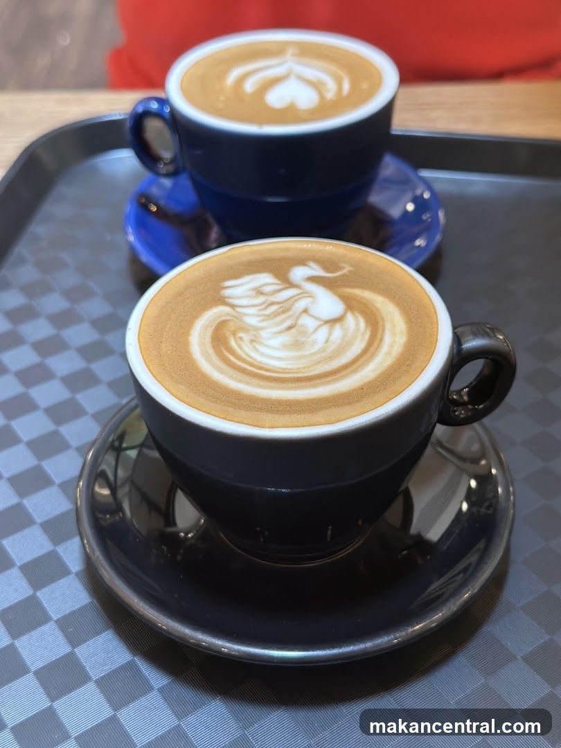 Two Lattes with Latte Art