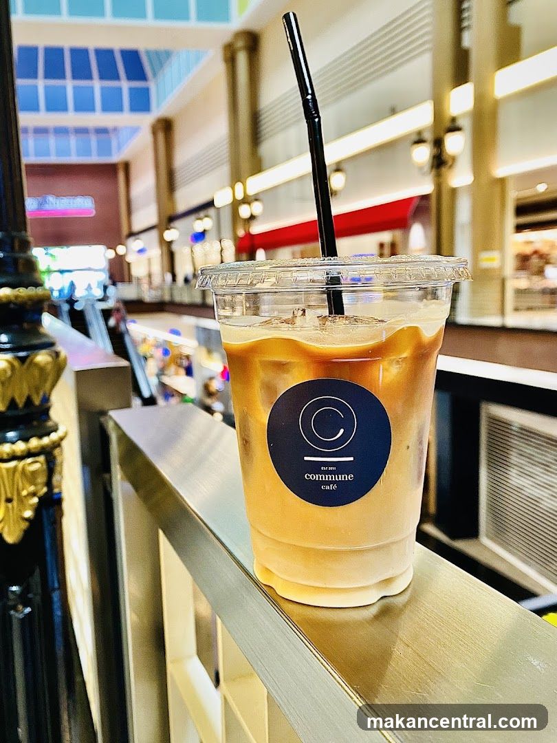 Iced Coffee with Commune Cafe Logo