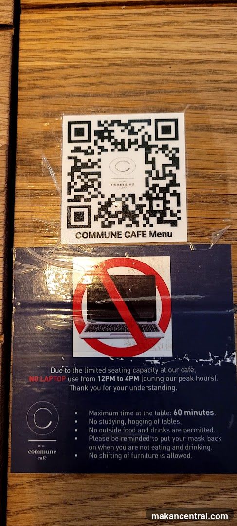 Commune Cafe QR Code and Rules