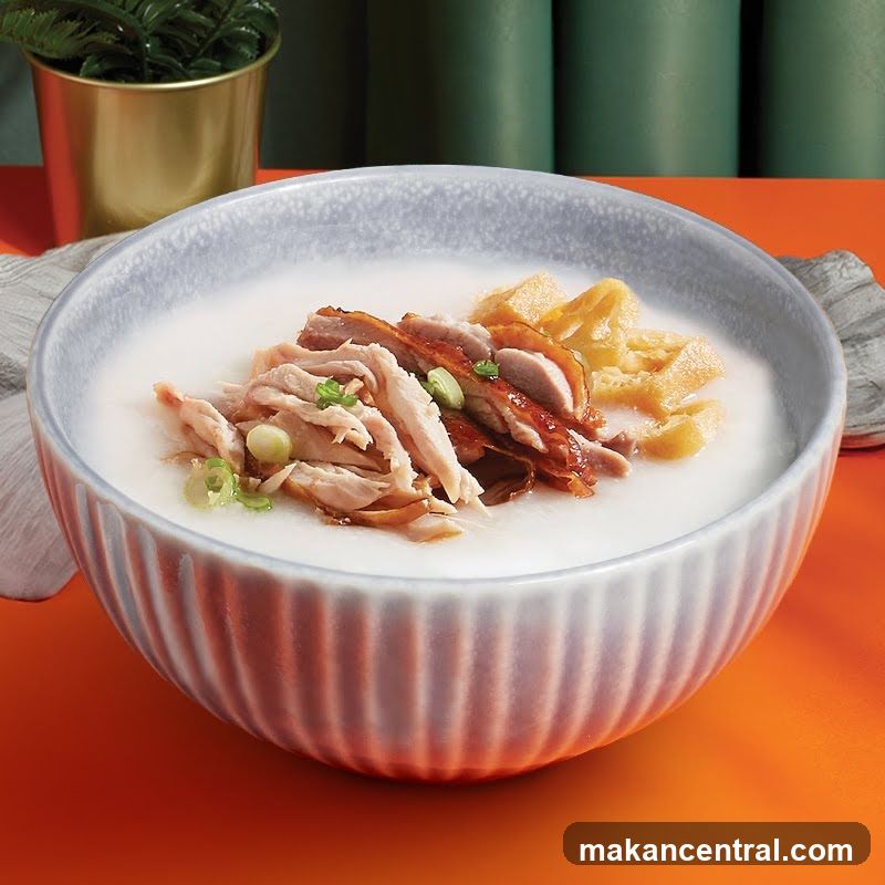 Congee with Shredded Chicken and Duck