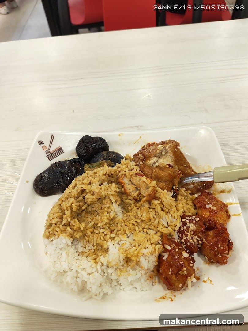 Rice dish with various toppings