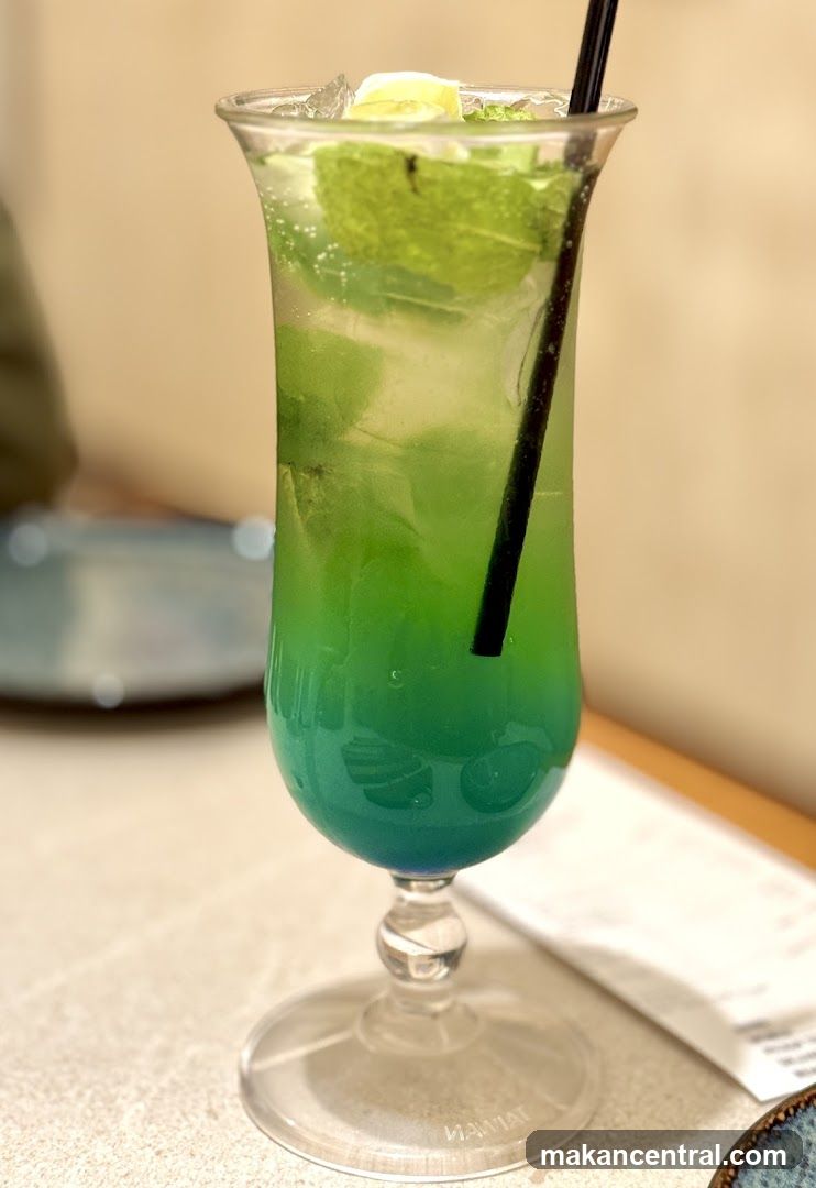 Blue and Green Layered Drink