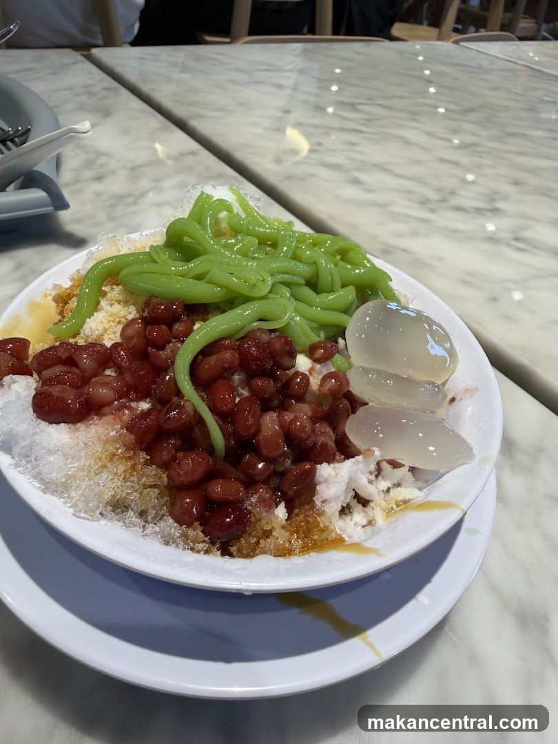 Dessert with Red Beans and Green Jelly