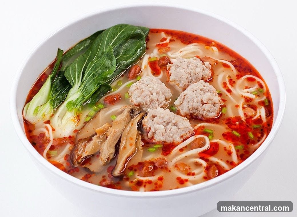 Noodle Soup with Meatballs and Bok Choy