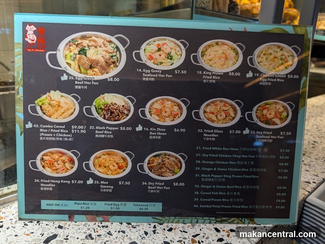 Yah Fu Kitchen Menu