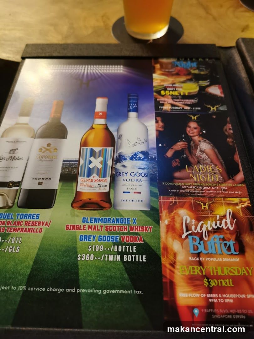 Menu with Drinks and Promotions