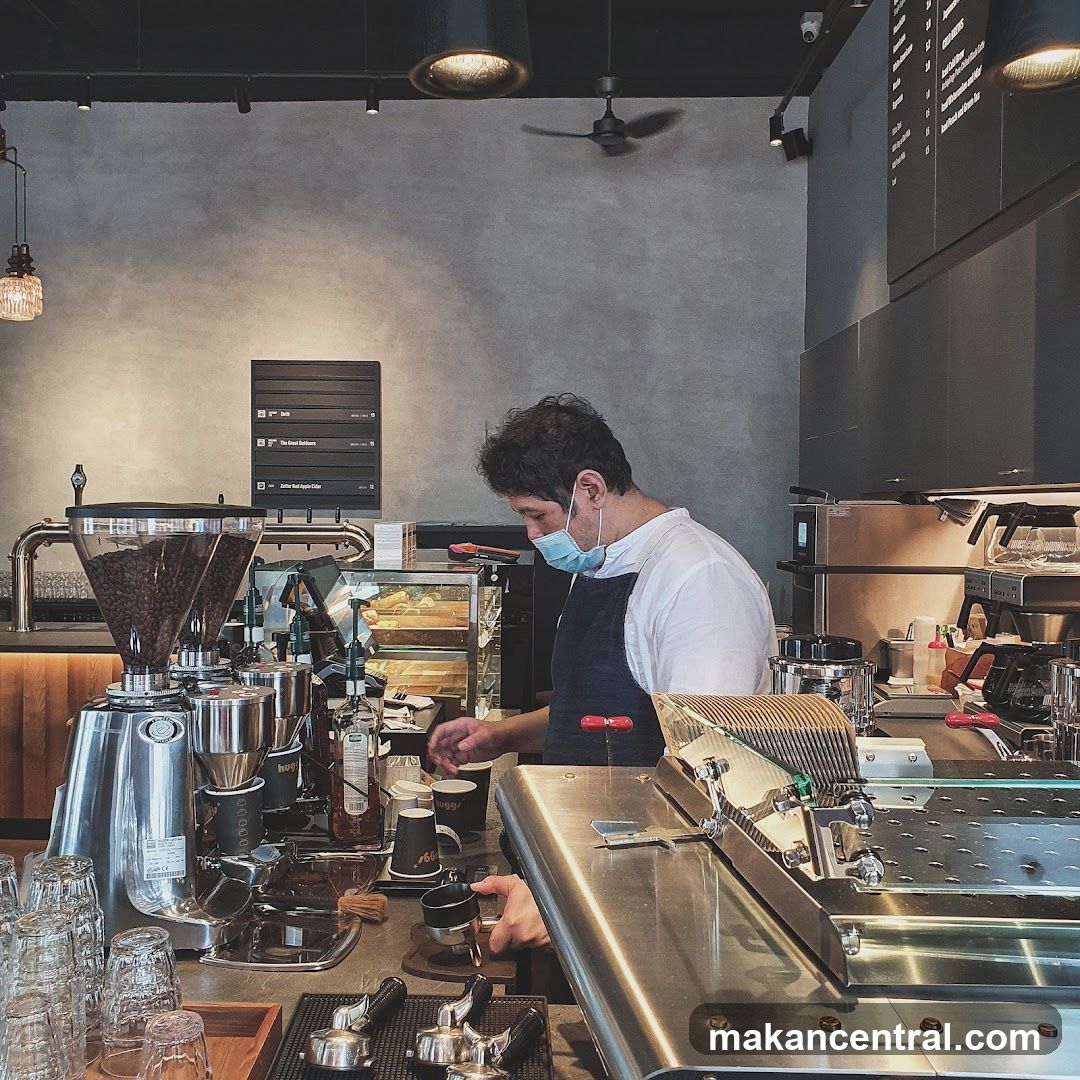Barista preparing coffee