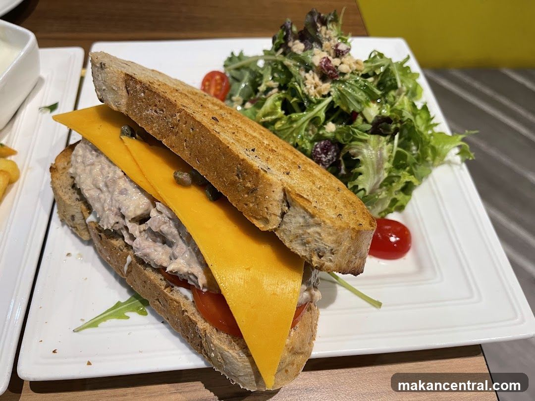 Tuna Melt Sandwich with Salad