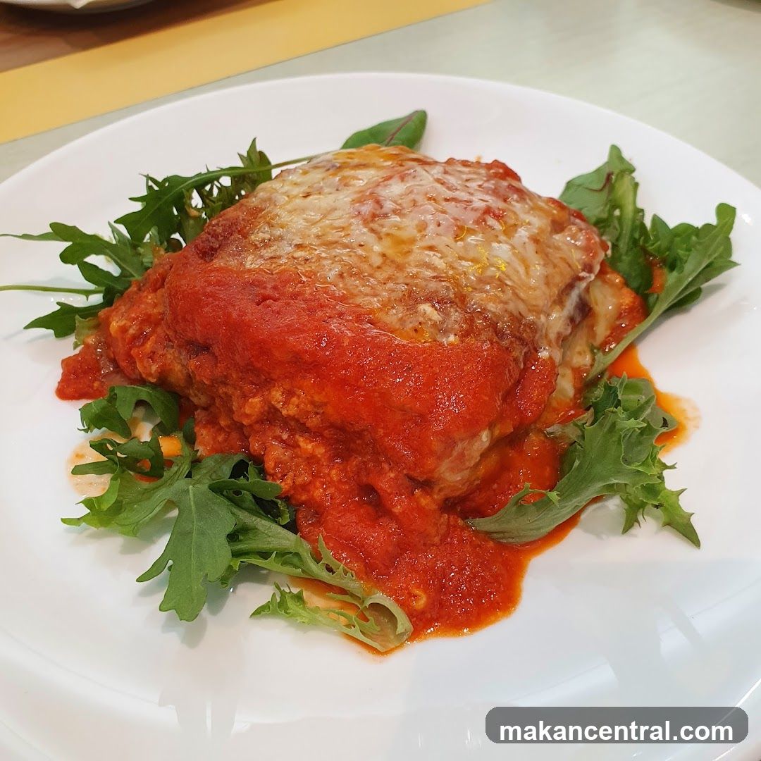 Lasagna with Tomato Sauce and Greens
