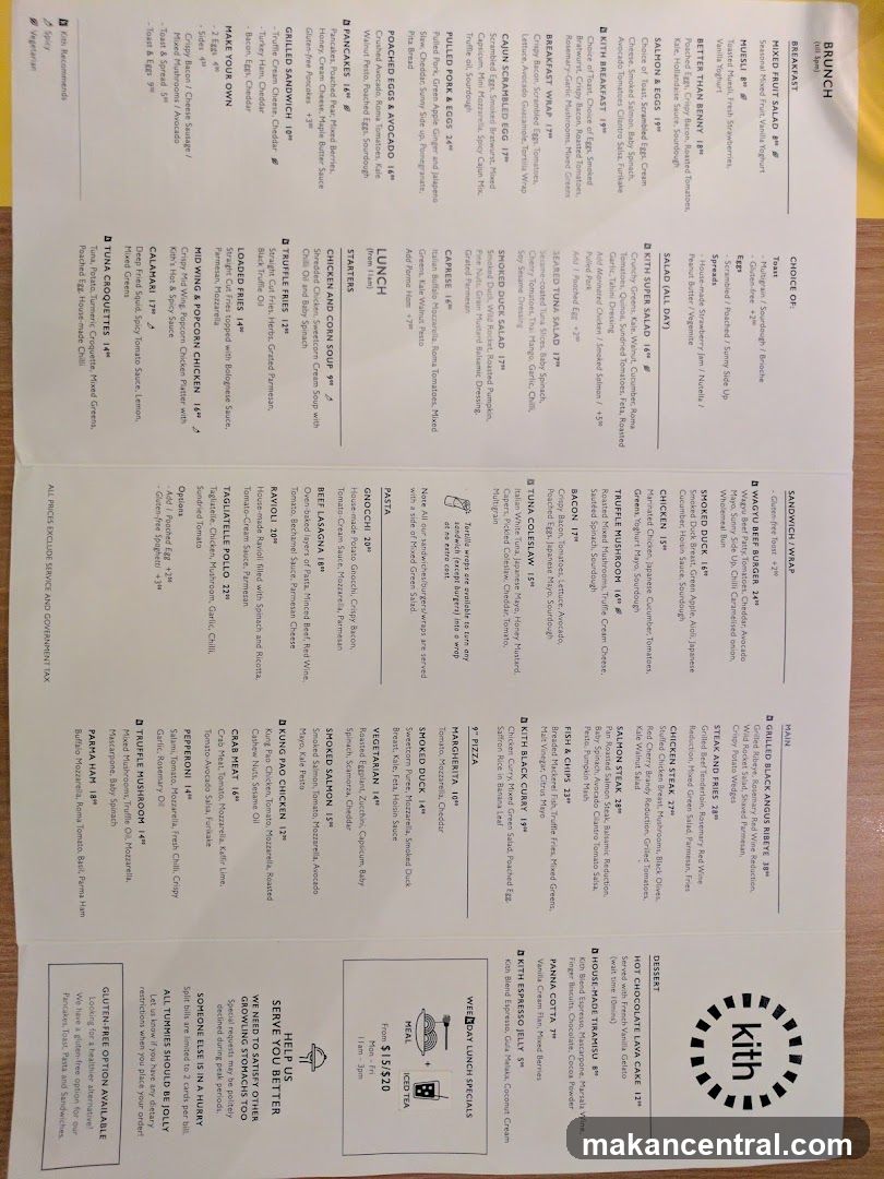Kith Menu