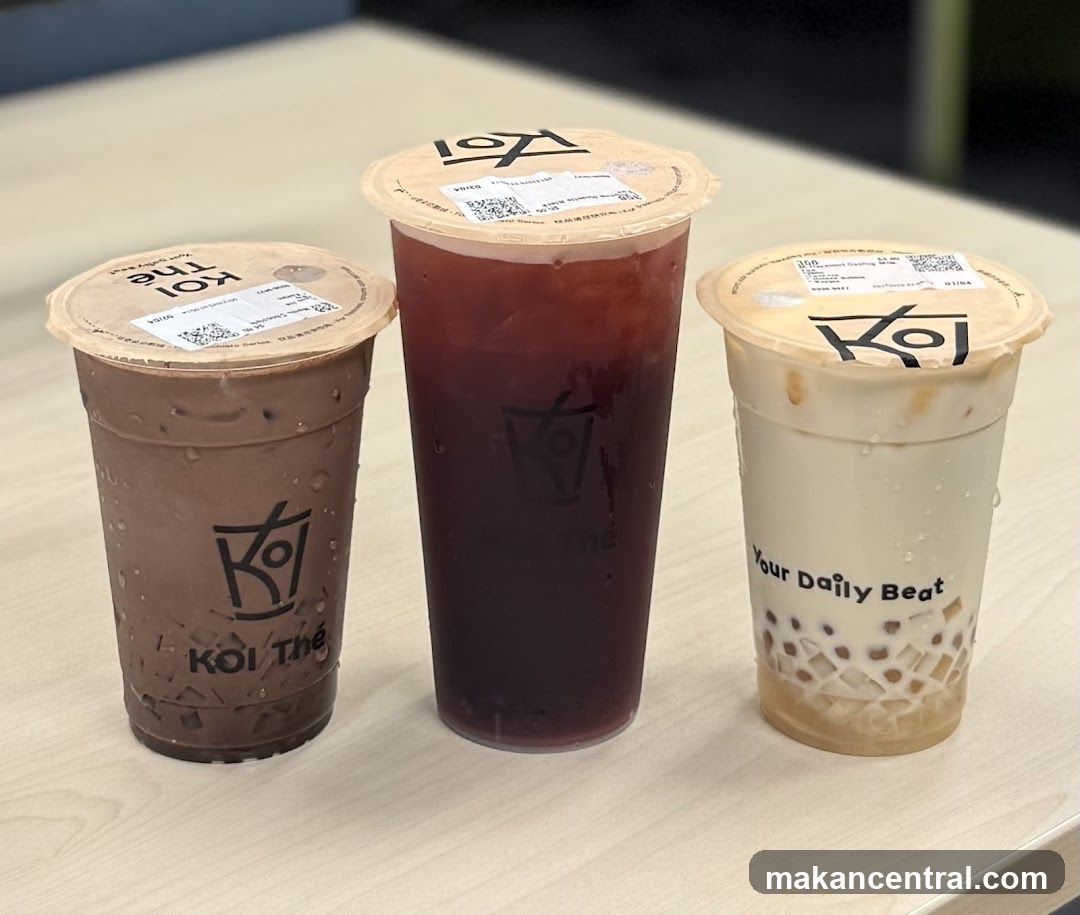 Three KOI Thé Drinks