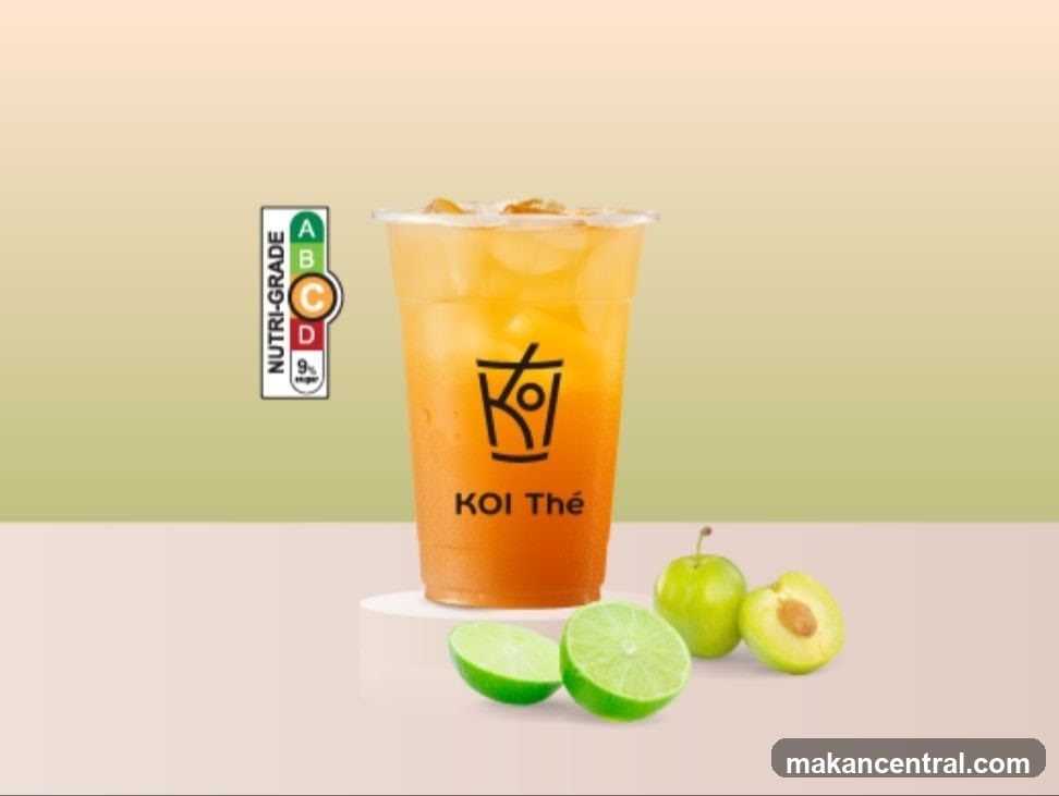 KOI Thé Drink with Fruit and Nutri-Grade Label