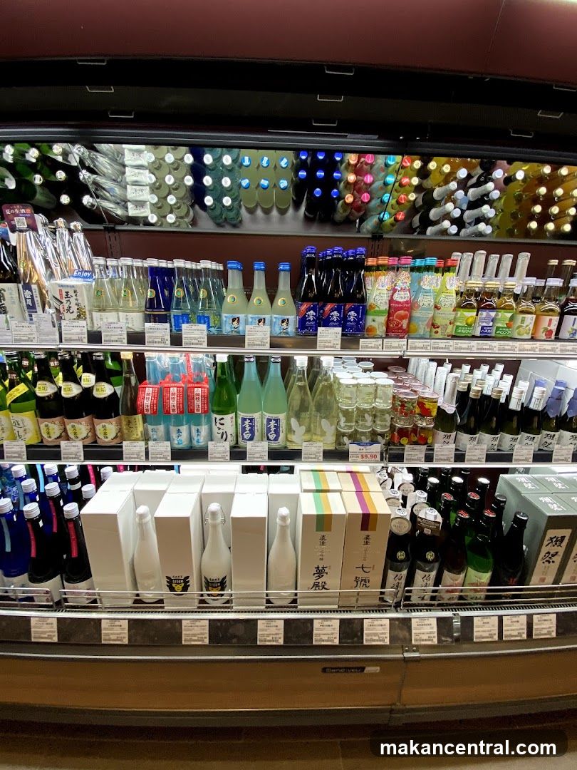 Bottles of Sake and Other Beverages