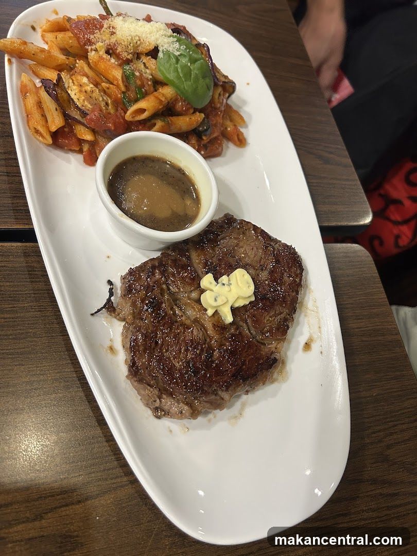 Steak and Pasta Dish