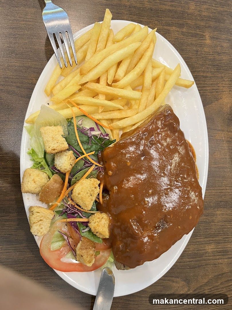 Steak with Fries and Salad