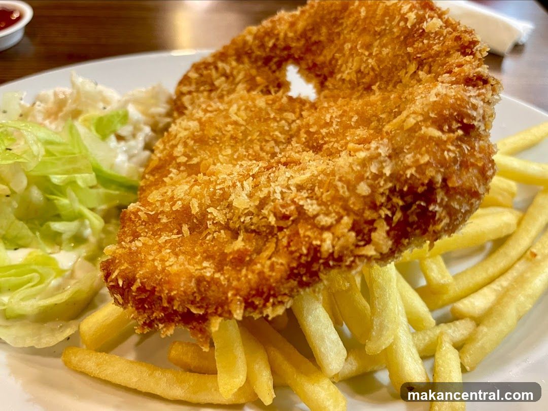 Breaded Chicken with Fries and Coleslaw