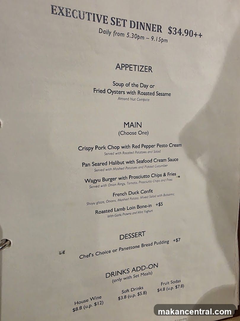 EXECUTIVE SET DINNER
