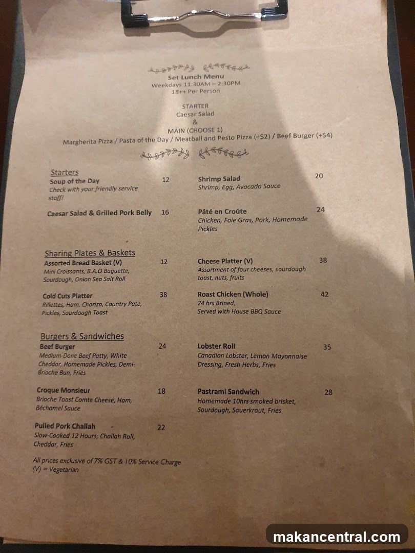 Set Lunch Menu