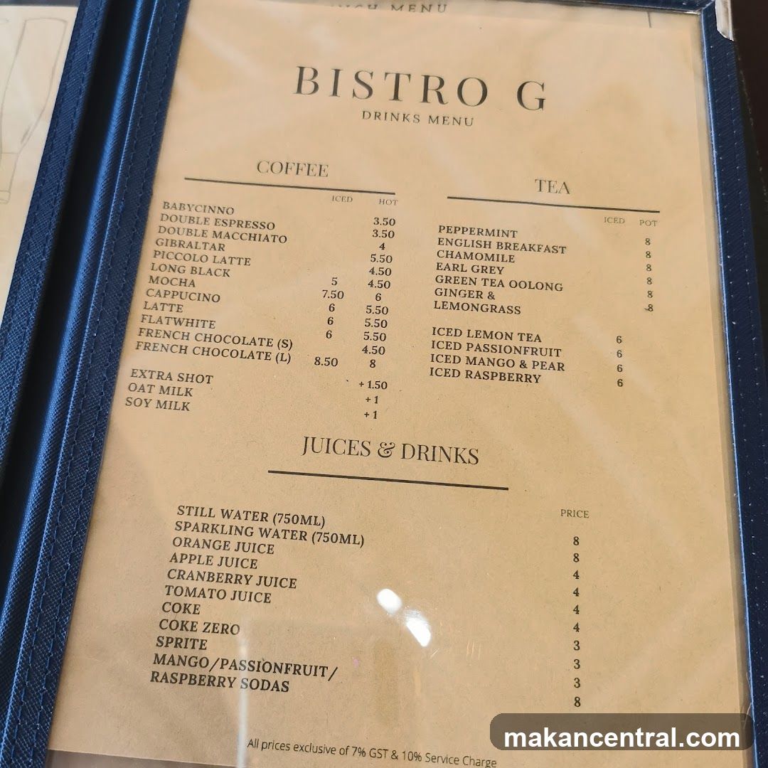 BISTRO G DRINKS MENU