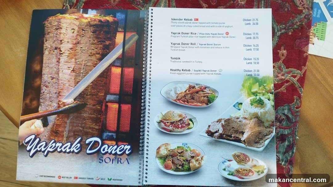 Yaprak Doner Menu